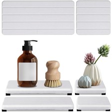 4PCS Stone Drying Tray for Bathroom Sink and Kitchen Counter, Fast Drying Dia...