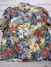 Pierre Cardin Shirt Mens XL Multicolor Floral Short Sleeve Button Up Hawaiian