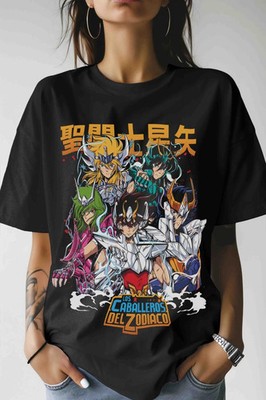 Anime Saint Seiya Knights Of The Zodiac Hyoga Ikki Shun Black T Shirt #1
