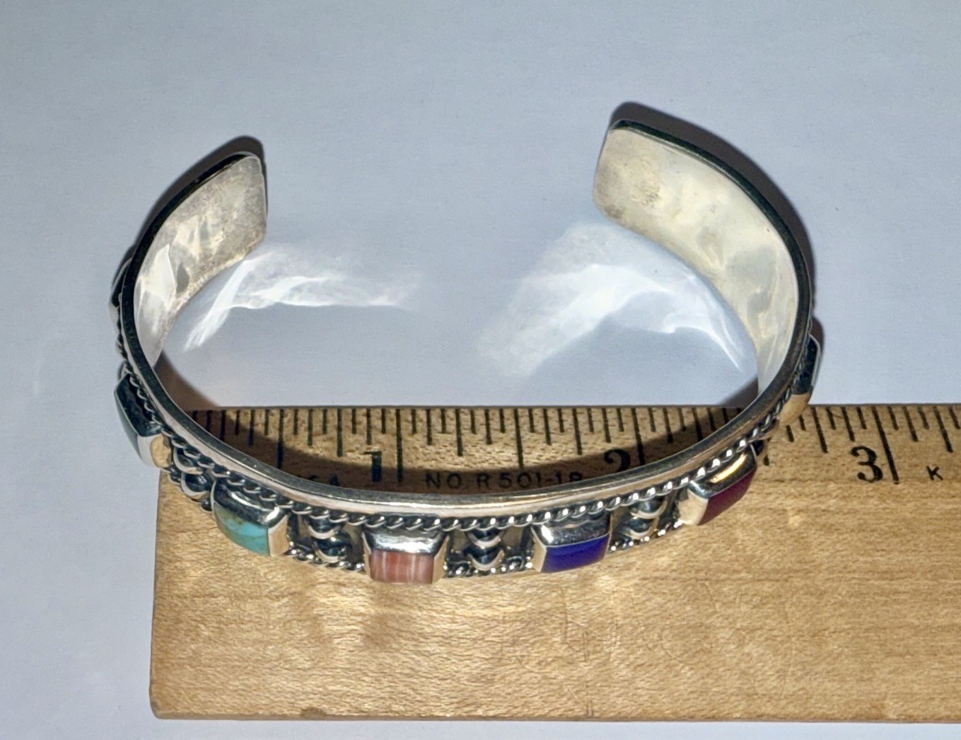 Vintage Solid Sterling Silver Mixed Gemstone Sout… - image 5