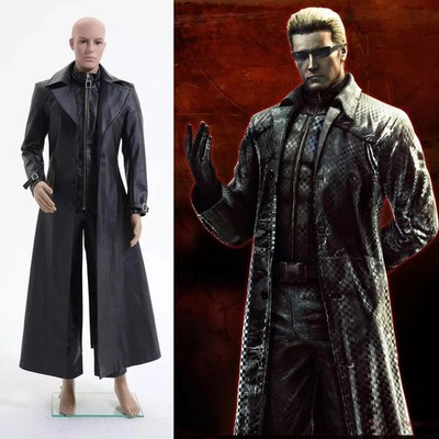 Resident Evil 5 Albert Wesker Mantel Jacket Black Costume Cosplay Halloween sale