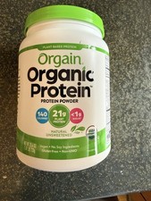 New Orgain Organic Protein Powder 21 G Natural Unsweetened 1.59 Lbs Exp 10-2027