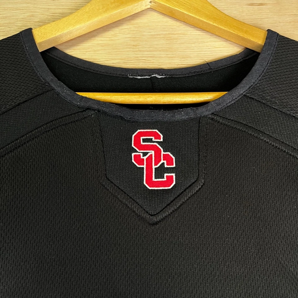 USC Trojans NCAA Majestic Base Térmica Pullover Manga Larga Calentamiento Camisa XL Nota Foto 4 de 4