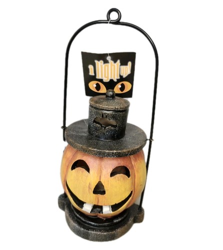 Vintage Plastic Pumpkin Jack O Lantern Halloween Light Up Figure Home Decor