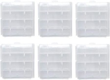 Battery Storage Case for AA/AAA, Battery Holder Box 6Pack Clear