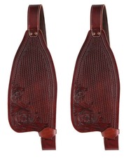 Replacement Leather Horse Western Adult Basket Tooled Saddle Fenders