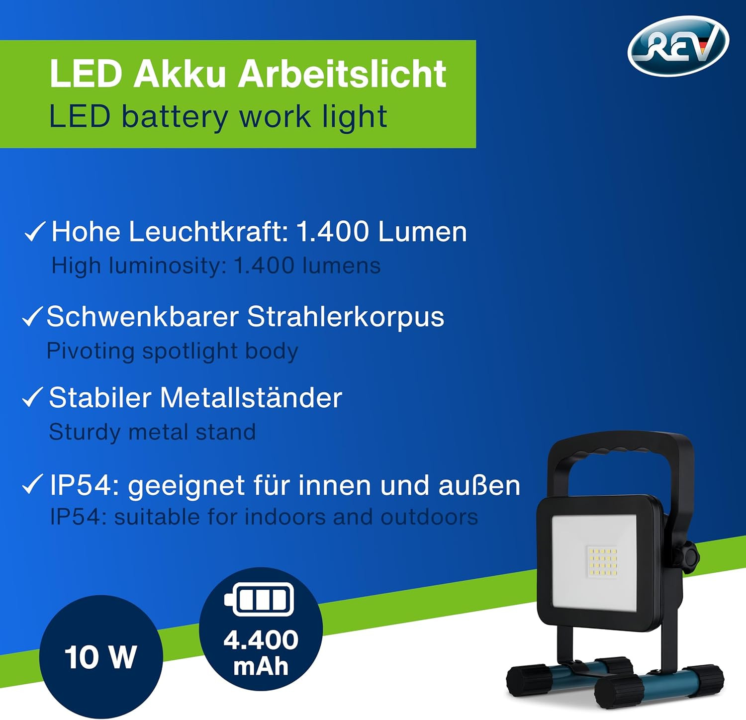 Proiettore LED 10W 1400 Lm IP54 | Illuminazione Tecnica da Lavoro - 2