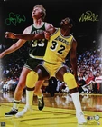 Magic Johnson & Larry Bird Signed 16x20 Vertical Spotlight Photo BAS W #4W062858