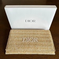 Christian Dior Novelty 2023 Pouch Clutch Rattan Beige 23cm x 14cm Limited Clutch