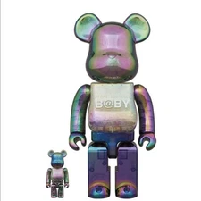 MEDICOMTOY MY FIRST BE@RBRICK 400% & 100% B@BY CLEAR BLACK CHROME Ver.