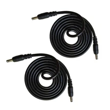 2pcs 1 Meter 1.35mm x 3.5mm DC Extension Cable Black 22 AWG Copper Wire Male ...