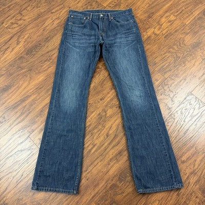 Levi 527 Jeans Mens 34 Boot Cut Slim Fit Mid Rise Dark Wash Cotton Denim Cowboy