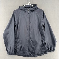 Lands End Packable Pouch Nylon Jacket Kids Youth Size XL 14-16 Unisex Black