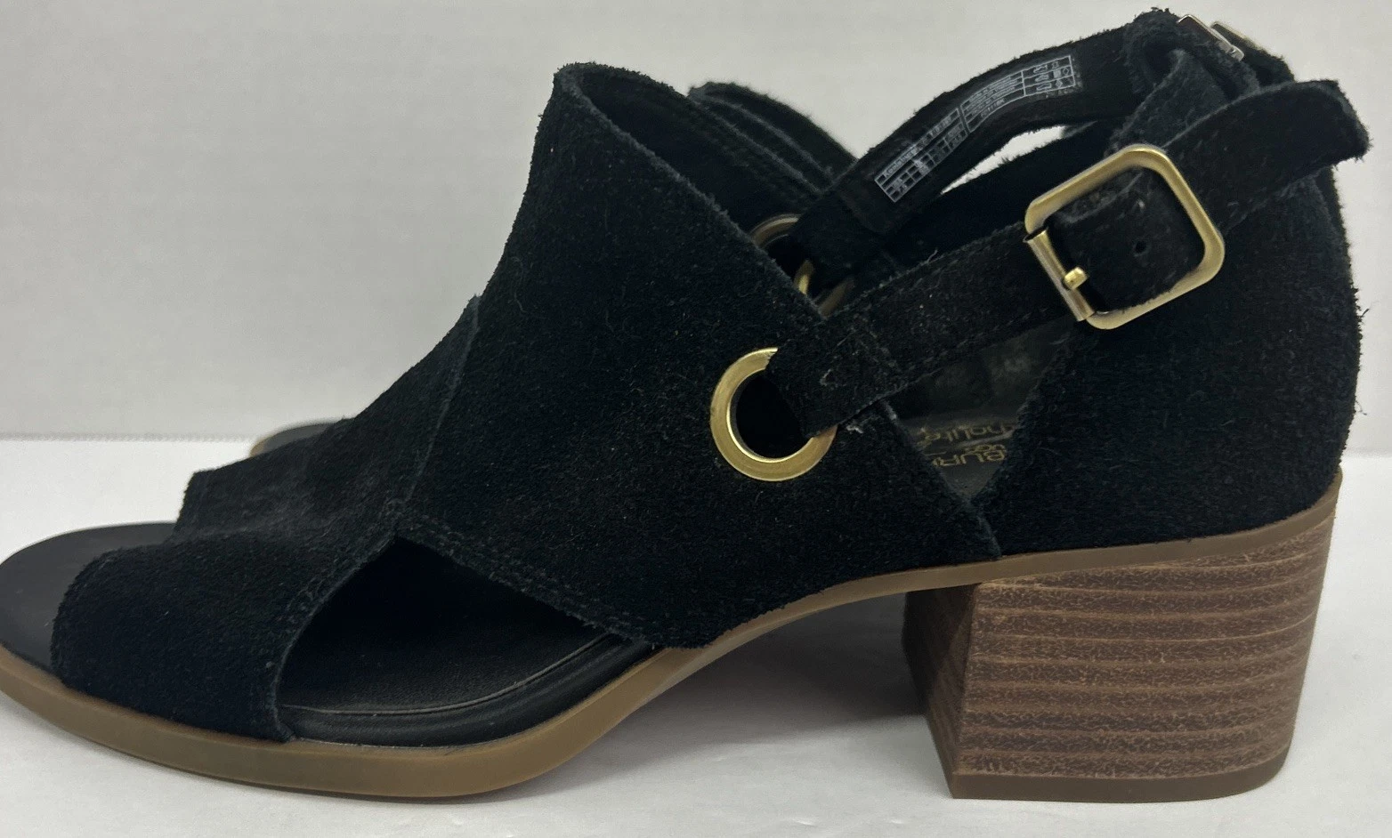 Sandali UGG Koolaburra Kaiah donna 7 5 neri scamosciati comodi tacco a blocco in gabbia