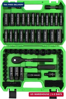 105-Piece 3/8'' Drive Impact Socket Set, SAE (5/16 to 3/4 inch) and Metric (8-22m