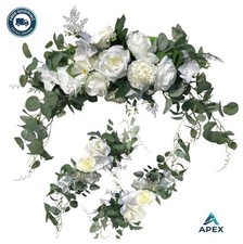 Wedding Arch Flowers 3Pcs Artificial Floral Swags Rose Fabric Silk Indoor