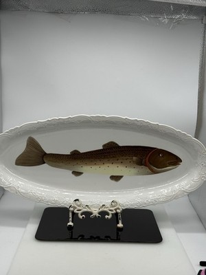 Victorian 1880 Carl Knoll Carlsbad Porcelain Hand-painted Fish 23 x 9.5 