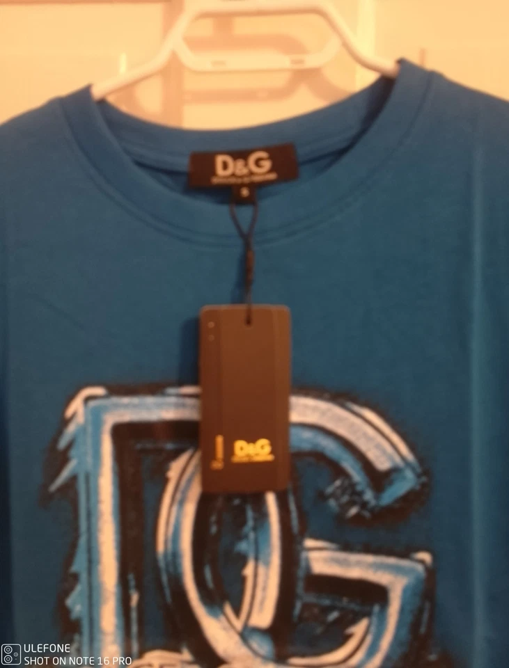 Camisetas de algodón DOLCE & GABBANA con logotipo estampado gráfico para hombre medianas - azul, amarillo Foto 2 de 4