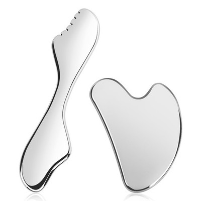 2Pcs Gua Sha Facial Tools Set,Guasha Massage Tool for Face&Body, Manual Massa...