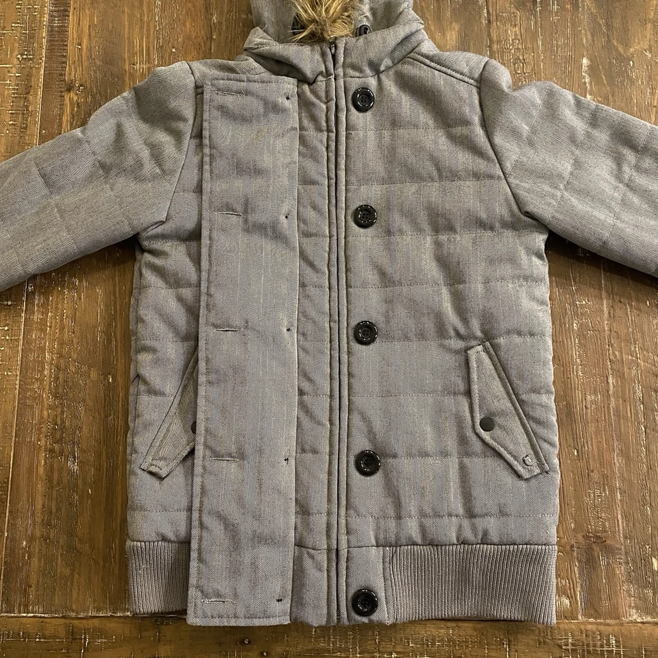 Jaqueta feminina vintage ELEMENT SKATEBOARDS com capuz pele sintética capuz removível anos 90 - Imagem 4 de 4