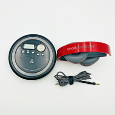 Onn Portable CD Player FM w/ Beats By Dre Headphones Anti-Shock Protection Works