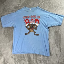 Vintage 1987 Tasmanian Devil Taz Single Stitch Graphic Teal T Shirt Men's Large