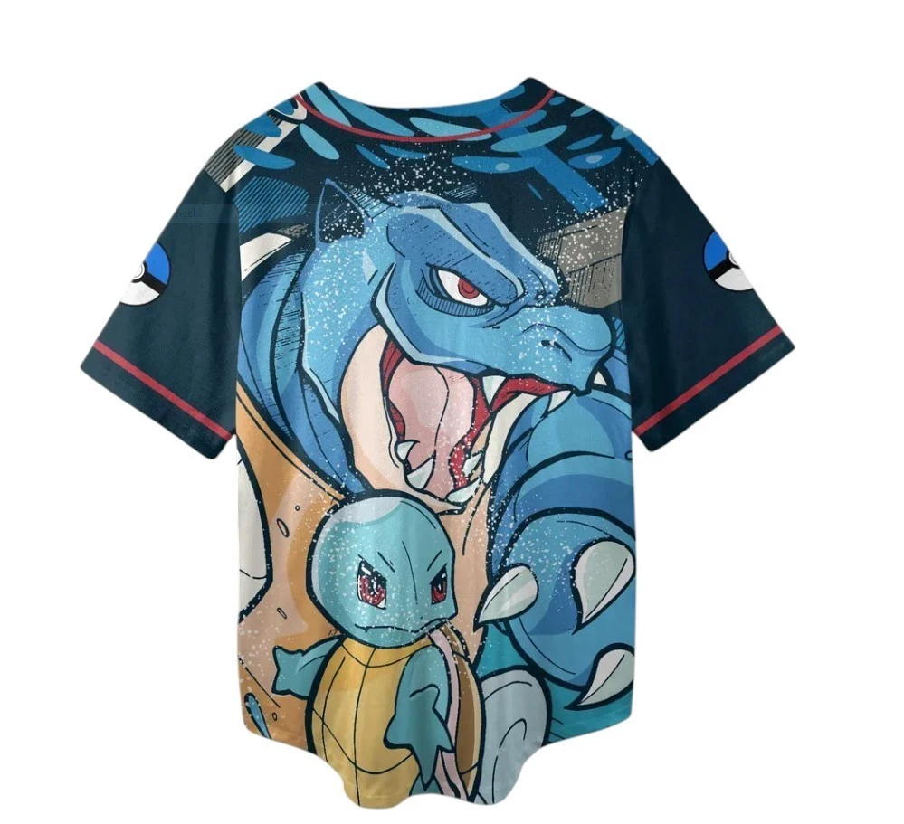 Blastoise Baseball Jersey Shirt, Graphic Baseball Jersey, Streetwear