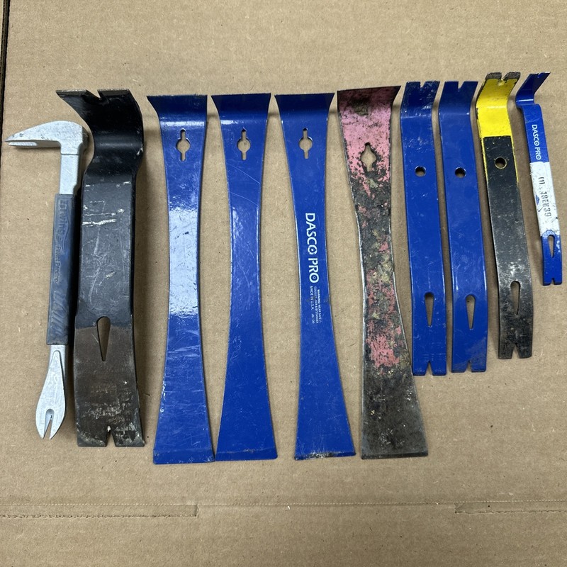 Pry Bar Nail Puller Lot of 10 Estwing, Pittsburgh, Dasco, Stanley More!