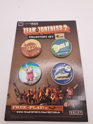 New Team Fortress 2 Loot Crate Exclusive 4 Pack Collectors Set Buttons Pins 