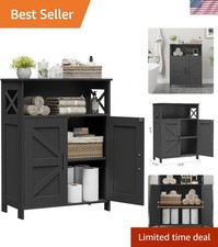Farmhouse Bathroom Storage Cabinet with 2 Doors, Toilet Paper Cabinet with Ad...