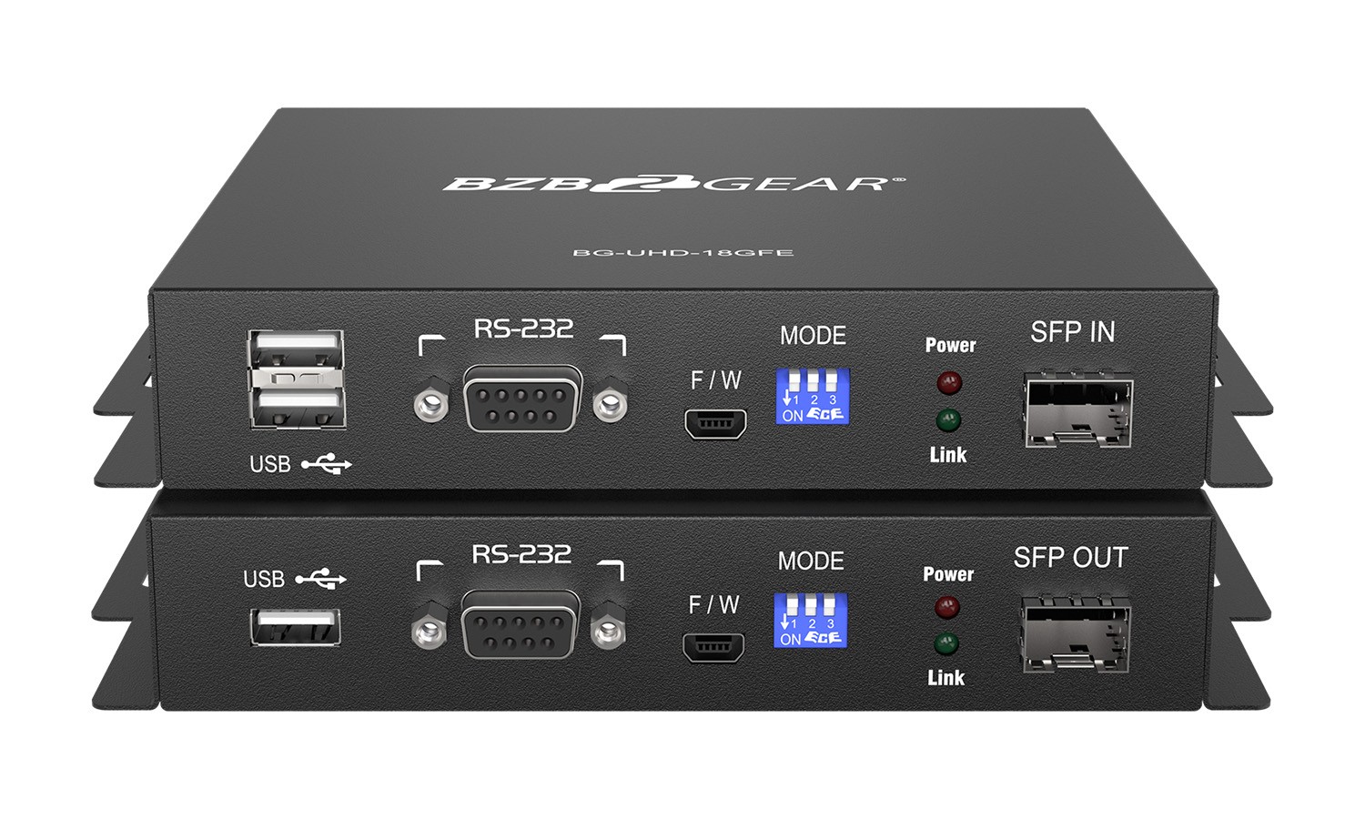 BZBGEAR 4K UHD HDMI USB KVM Extender Kit Over Fiber w/ HDR/2-Way IR/RS232/No SFP-image