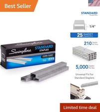 Standard Staples, 1/4 Full Strip, Box of 5,000 for Seamless Stapling