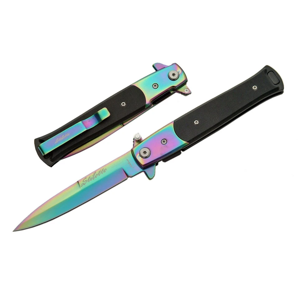 Cuchillo de inodoro FK 5" RB Stiletto Lock con hoja de acero inoxidable RB y mango negro Foto 4 de 4