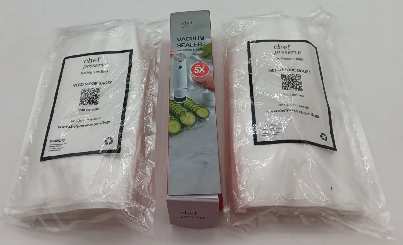 CHEF PRESERVE | VACUUM SEALER | 20X VACUUM BAGS
Opens in a new window or tab