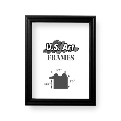 US Art Frames 7 By 17-Inch Traditional Black 0.75 Inch Picture Frame 75SWB
