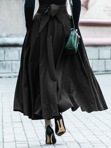 Maxi Vestido Para Mujer Elegante Cintura Alta Vendaje Con Cordones Falda Larga Calce Ajustado Fiesta - Imagen 7 de 14