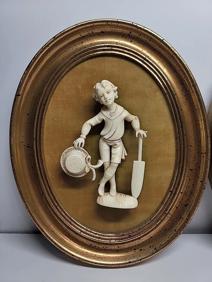 2 Marcos Depositato Italia Figuras Escultura sobre Fondo Terciopelo Etiquetas B&S NY DE COLECCIÓN Foto 2 de 4