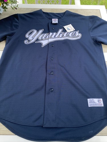 Vintage offizielle Kleidung marineblaue Größe Large Yankees Trikot neu mit Etikett