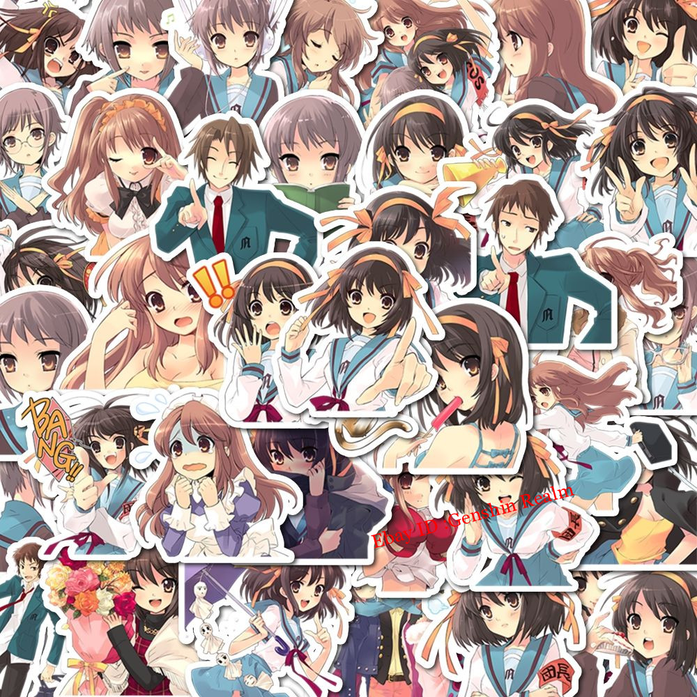 40 Piezas Pegatinas Impermeables Anime Suzumiya Haruhi No Yuuutsu Decoración Regalo
