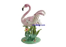 Bejeweled  Pink Flamingo  Hinged Metal Enamel...