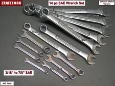 Craftsman 14 pc SAE Combination Wrench Set  3/16" to 7/8" sizes