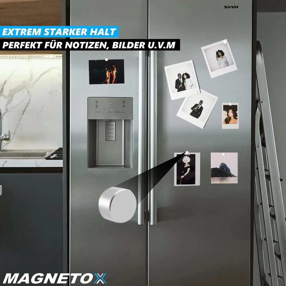 MAGNETOX Neodym Magnete Ultra Stark Mini Magnet Scheibenmagnet Kühlschrank [60x] - Bild 2 von 4