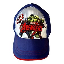 Avengers Hat Cap Strap Back Youth Boys Kids Marvel Adjustable Blue Logo