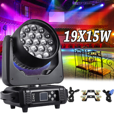 19x15W RGBW 4-in-1 LED Wash Zoom Moving Head Beam Light DJ Party Stage Light DMX