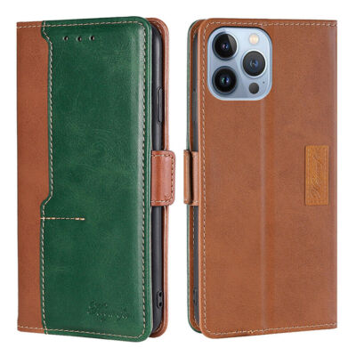 Splice Leather Wallet Flip Phone Case for iPhone 15 14 13 12 11 Pro Max XR 6 7 8