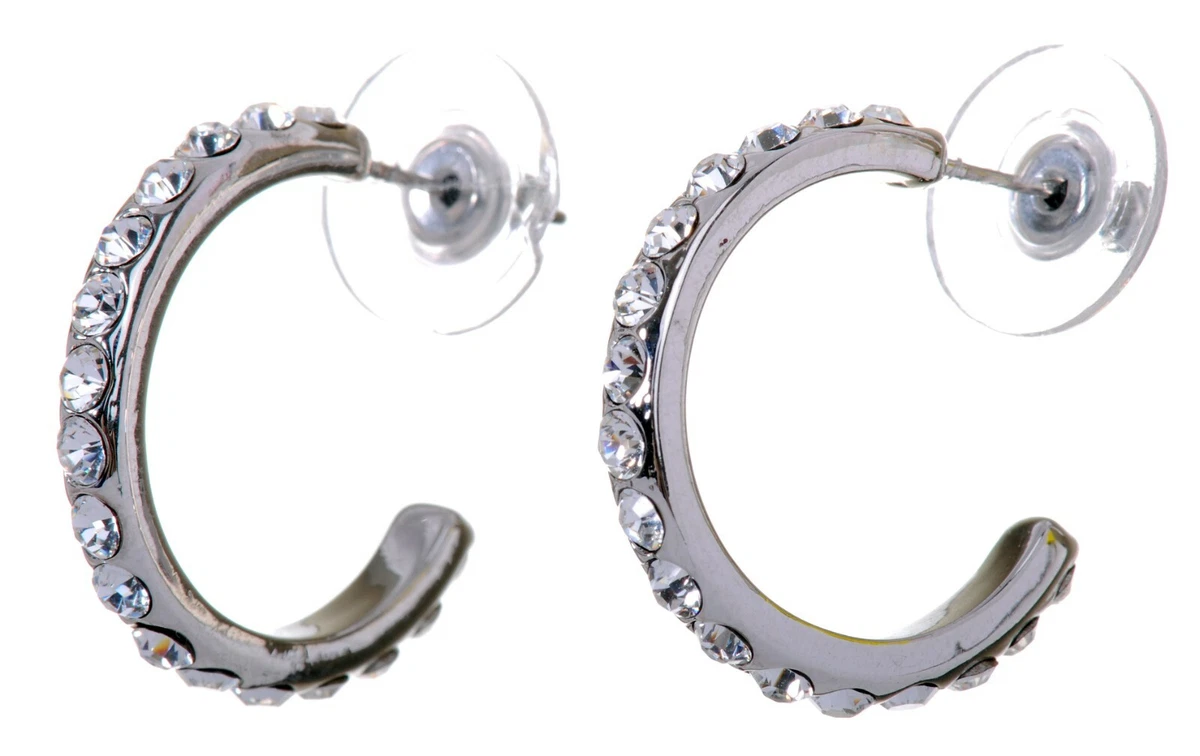 Crystals From Swarovski Palace Hoop Earrings Rhodium Plated