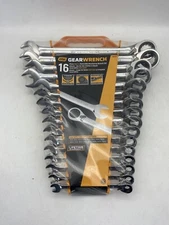 Gearwrench 16 Pc. Reversible Ratcheting Combination Wrench Set Metric 9602N