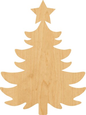 Christmas Tree Laser Cut Out Wood Shape Craft Supply - Woodcraft Cutout