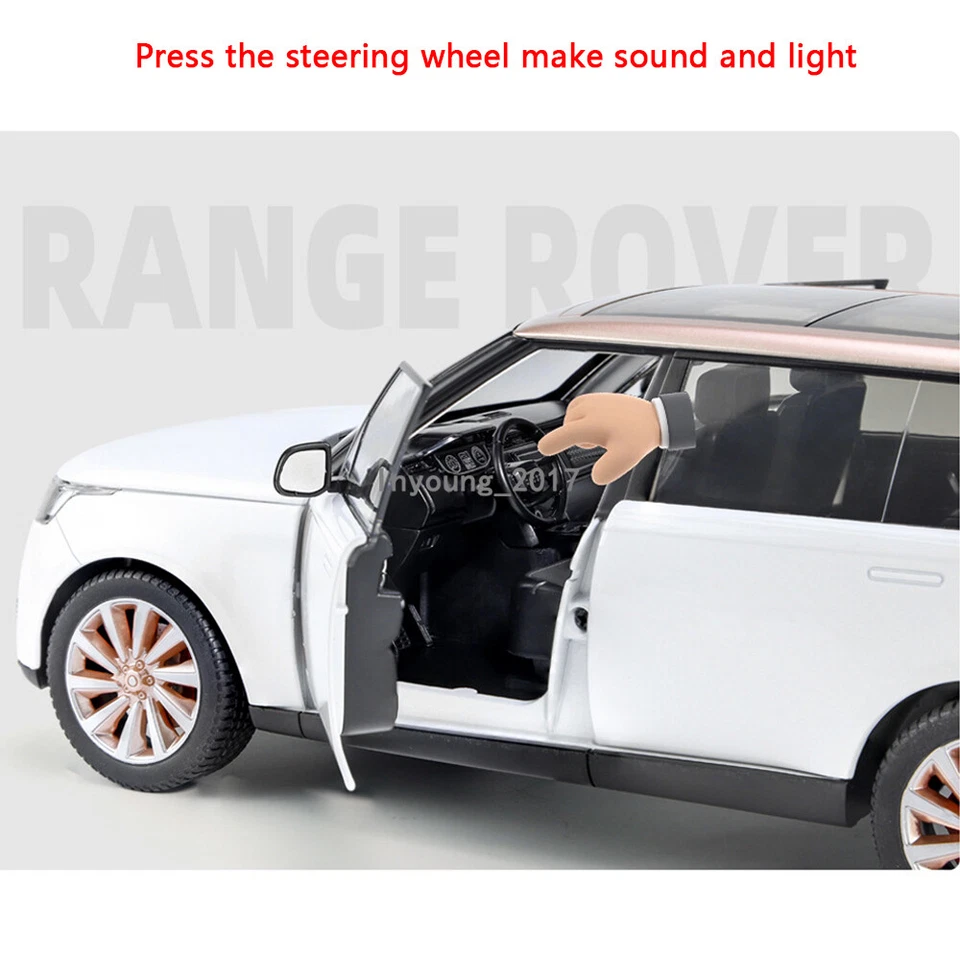 1/18 2022 Land Rover Range Rover SV Model Car Diecast Toy Cars Collection Black - Image 3 of 4