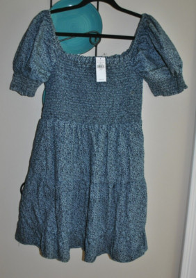 American Eagle Picnic Pretty Puff-Sleeve Dress, Sz M, NWT